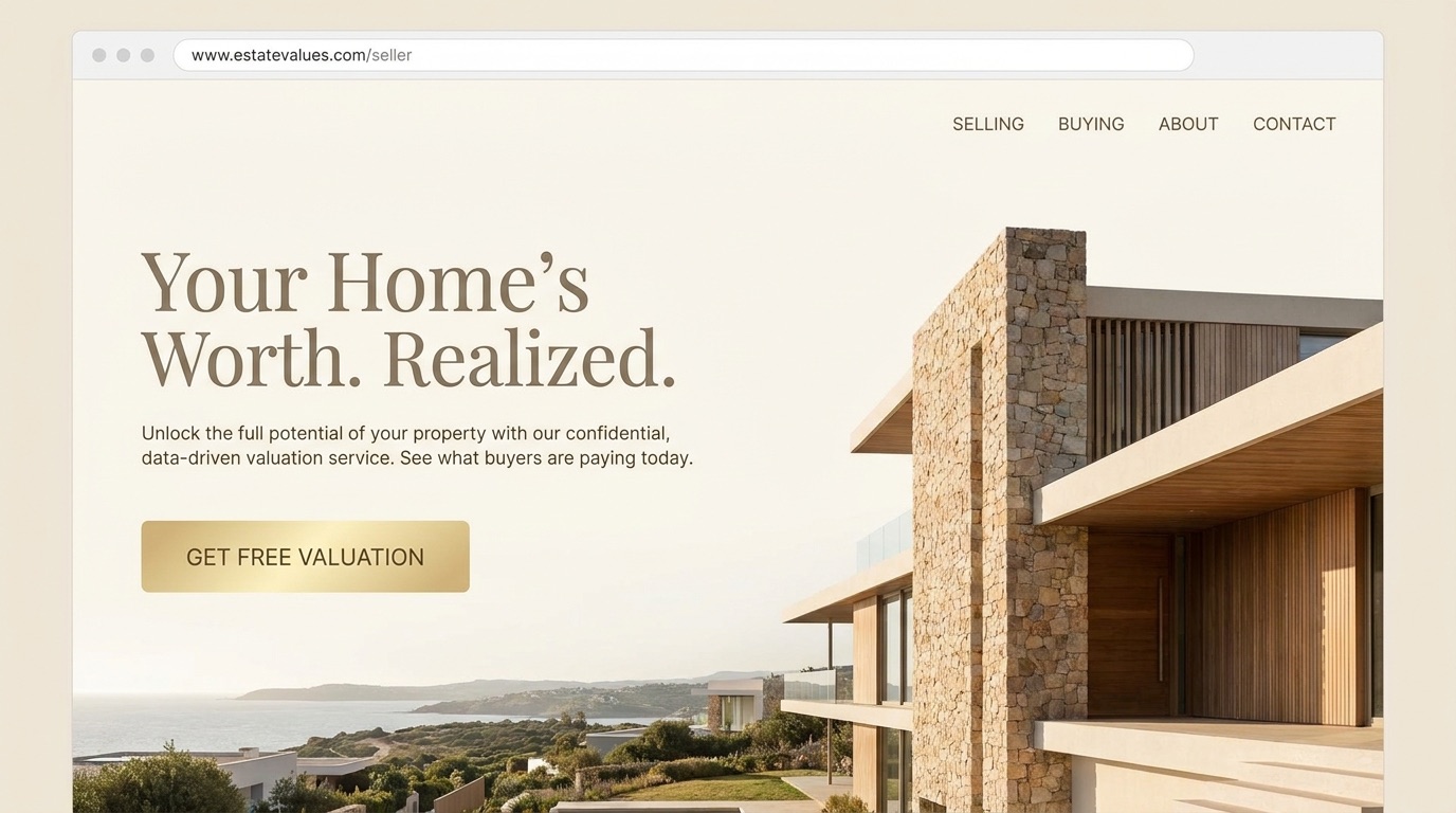 Landingpage für Verkäufer mit Immobilienbewertung